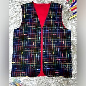 Reversible Teachers Vest Black/Red. New. No tags. Handsew. Size S/M Hip-lenght